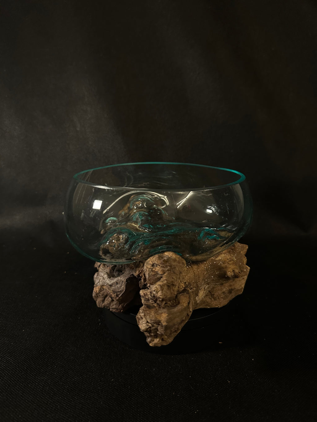 Verre soufflé et bois de teck