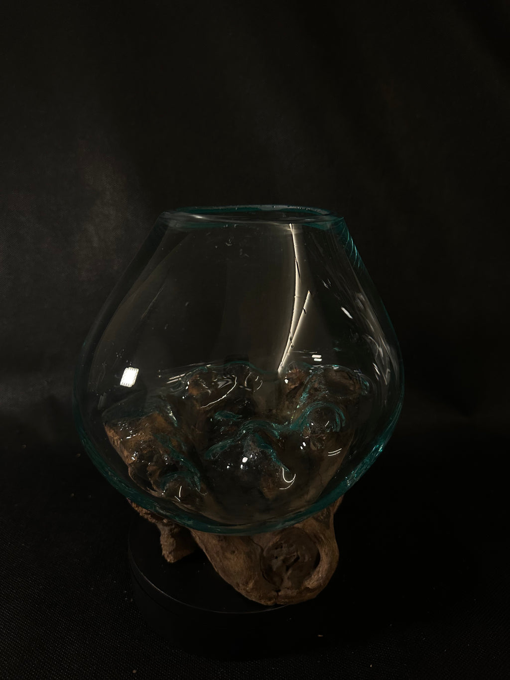 Verre soufflé et bois de teck