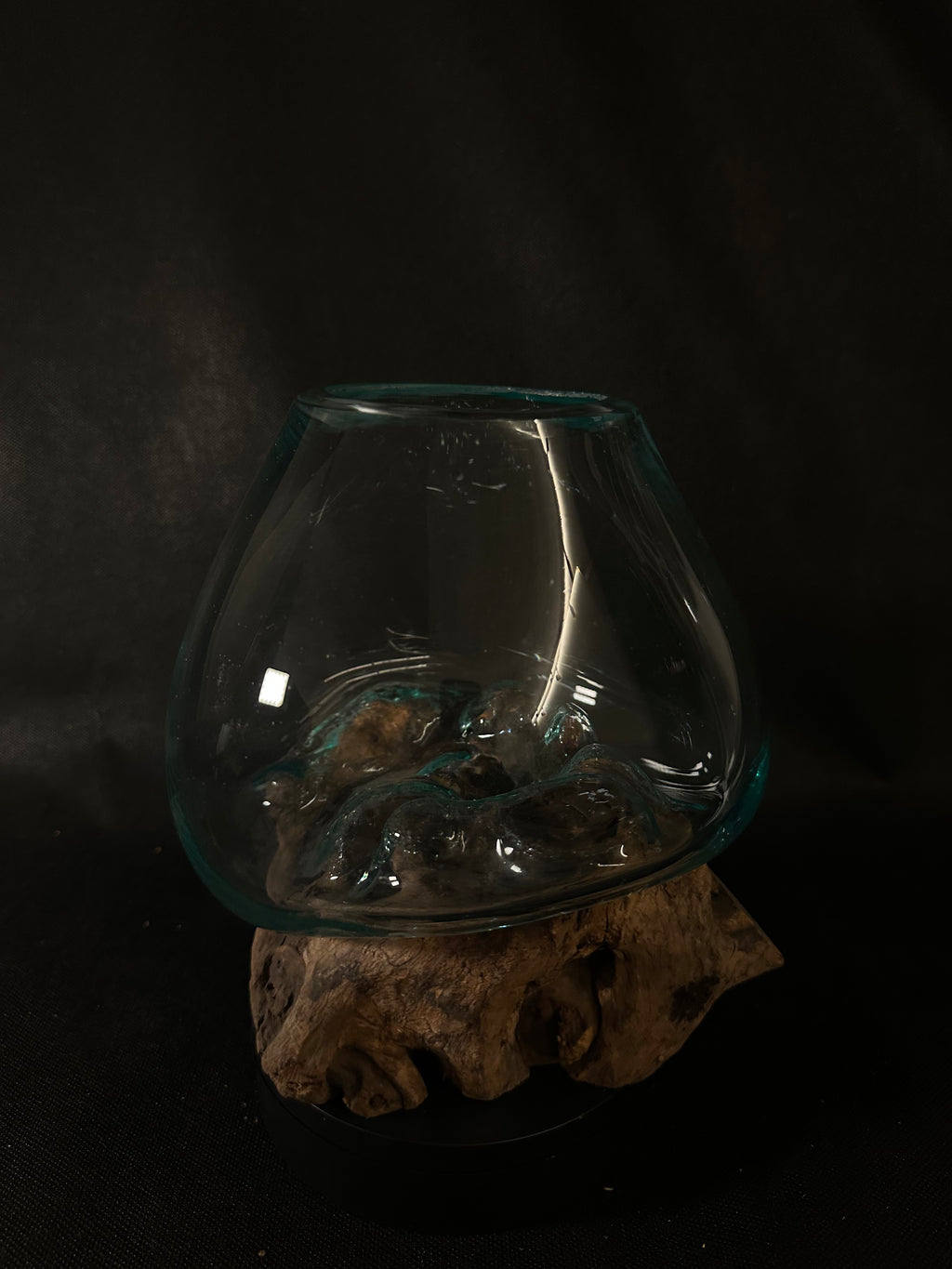 Verre soufflé et bois de teck