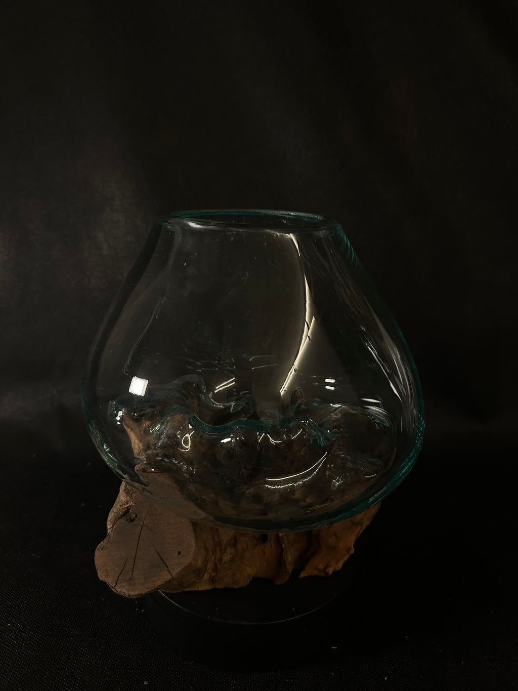 Verre soufflé et bois de teck