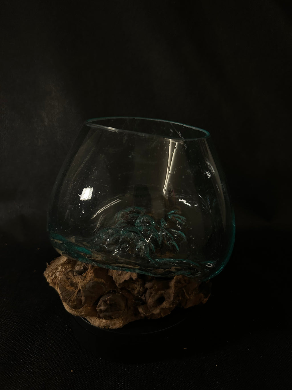 Verre soufflé et bois de teck