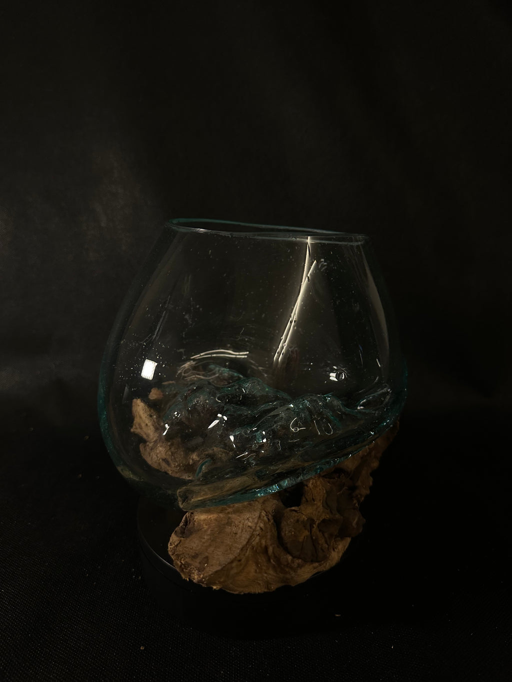 Verre soufflé et bois de teck