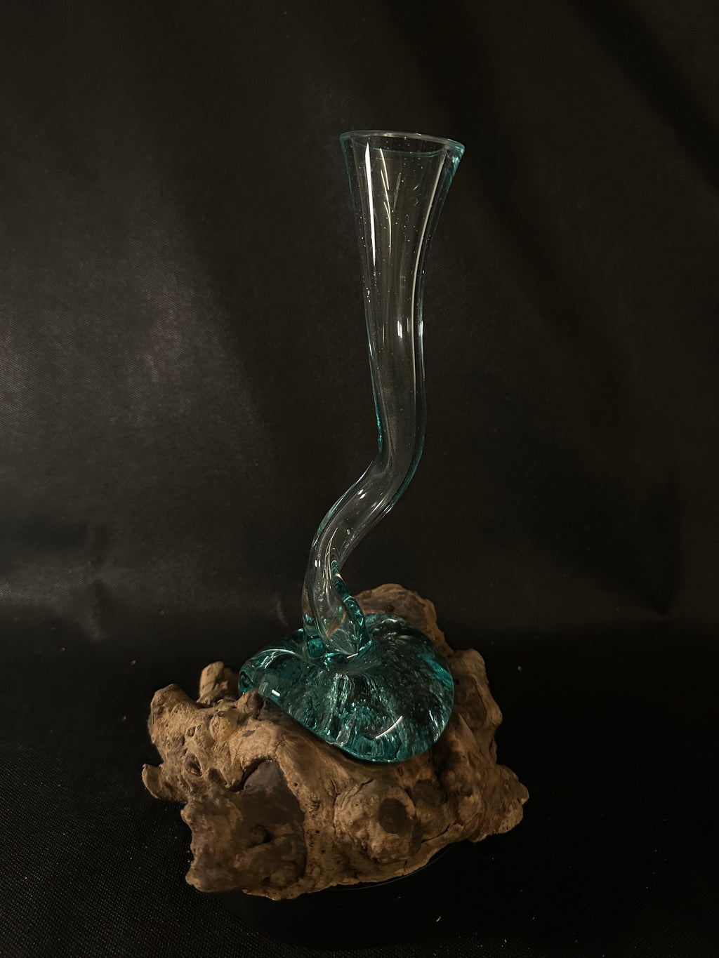 Verre soufflé et bois de teck