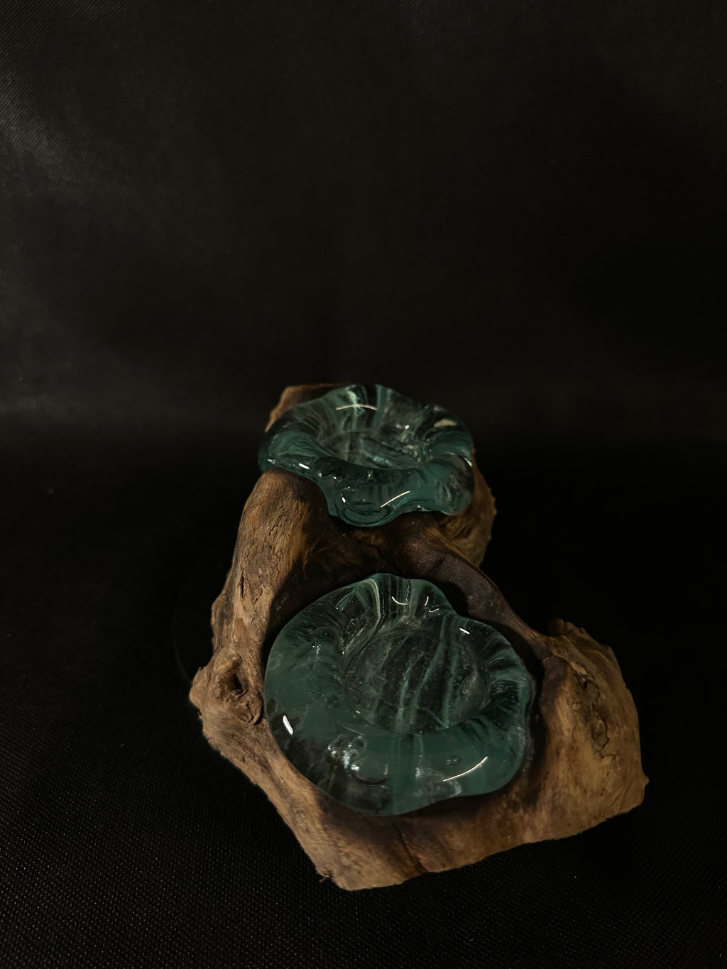 Verre soufflé et bois de teck