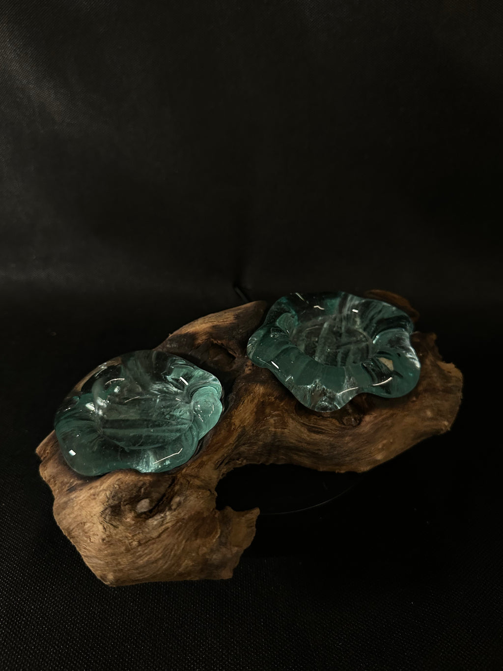 Verre soufflé et bois de teck