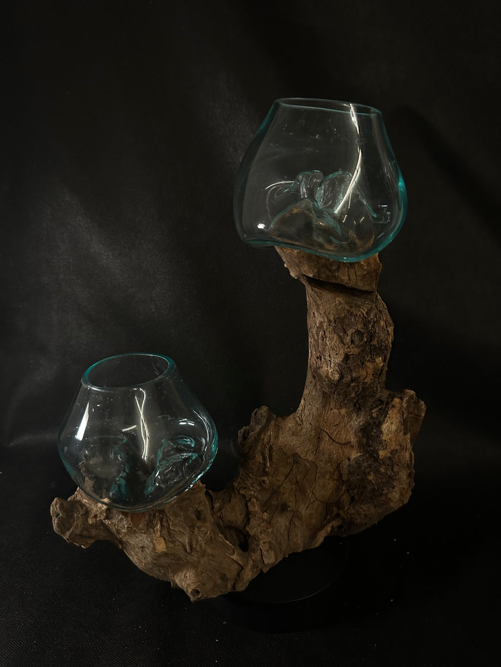 Verre soufflé et bois de teck