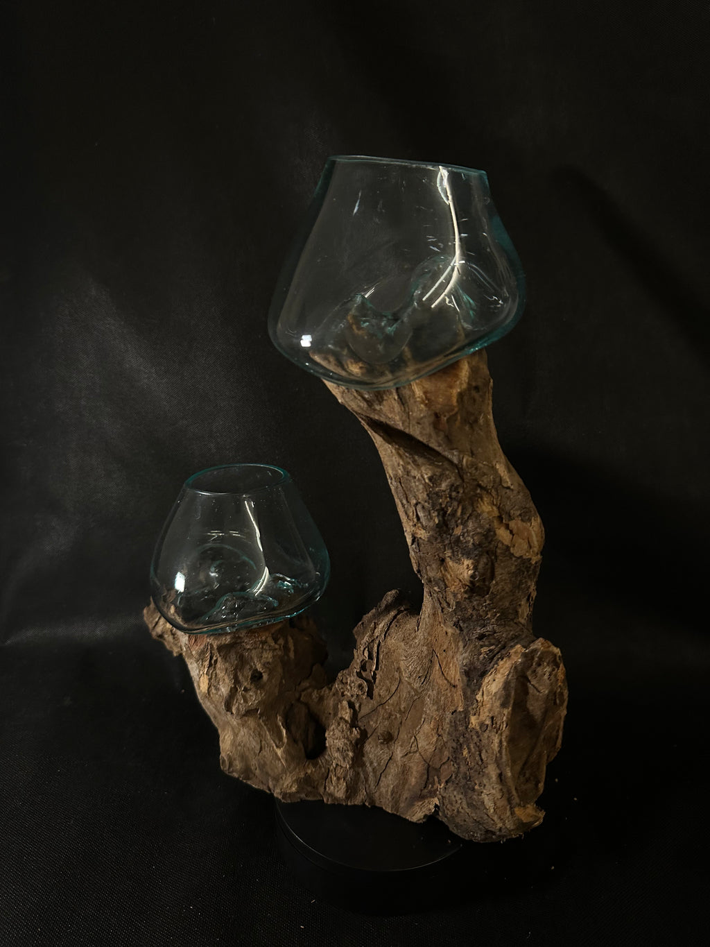 Verre soufflé et bois de teck