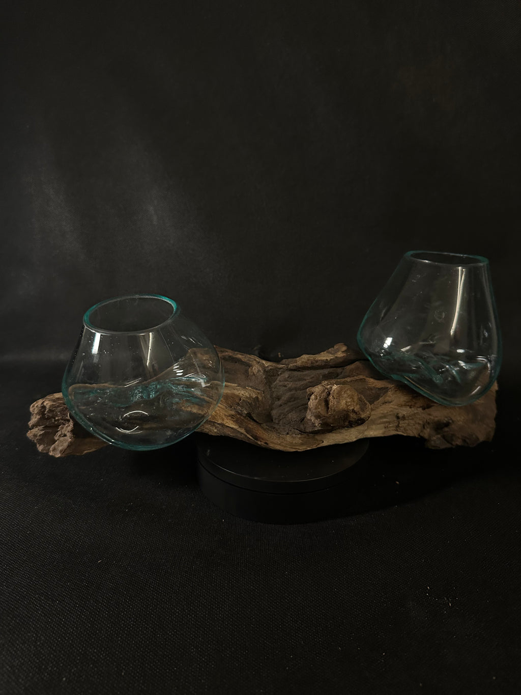Verre soufflé et bois de teck