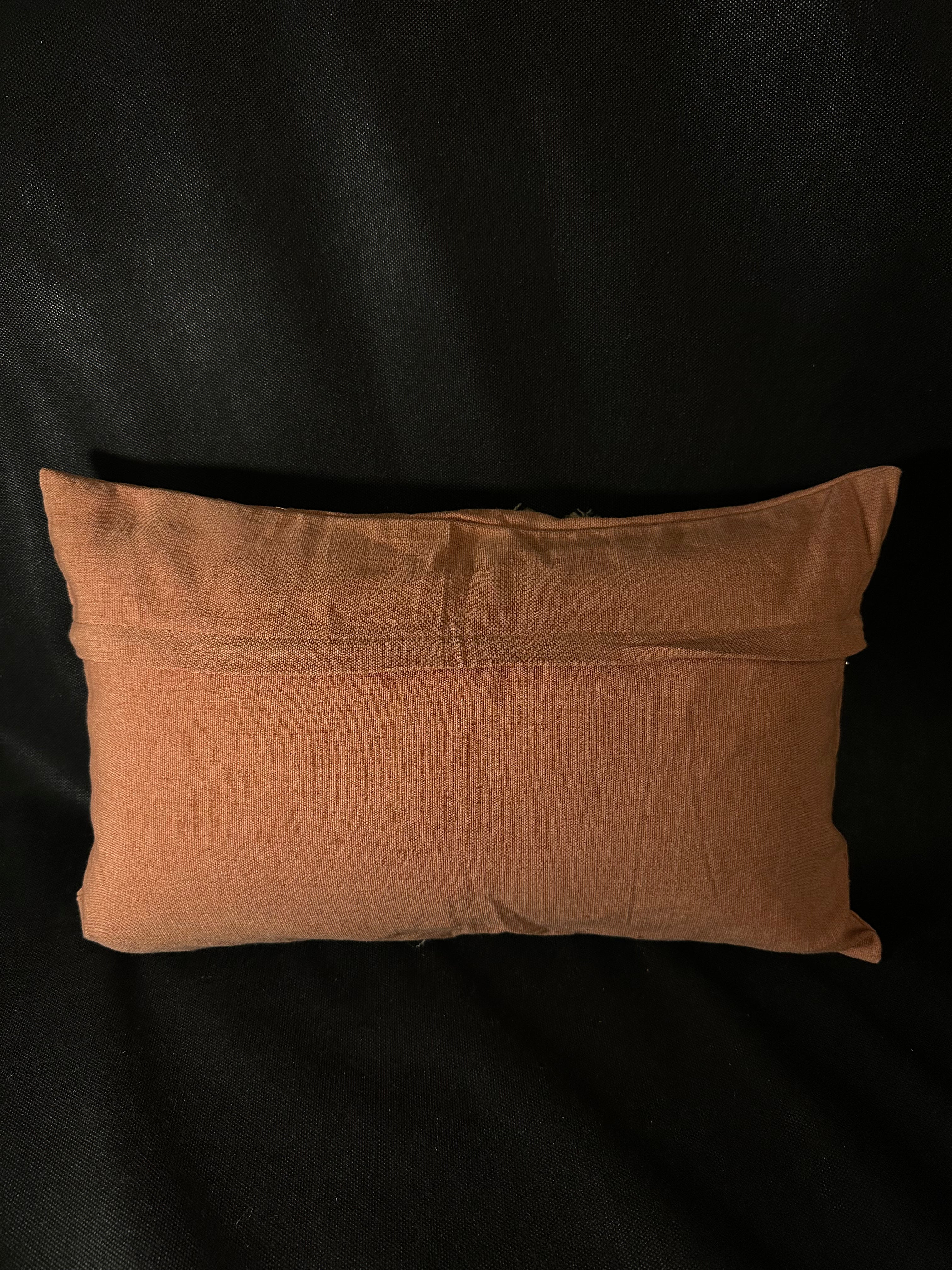 Taies de coussins terracotta Palmier brodé