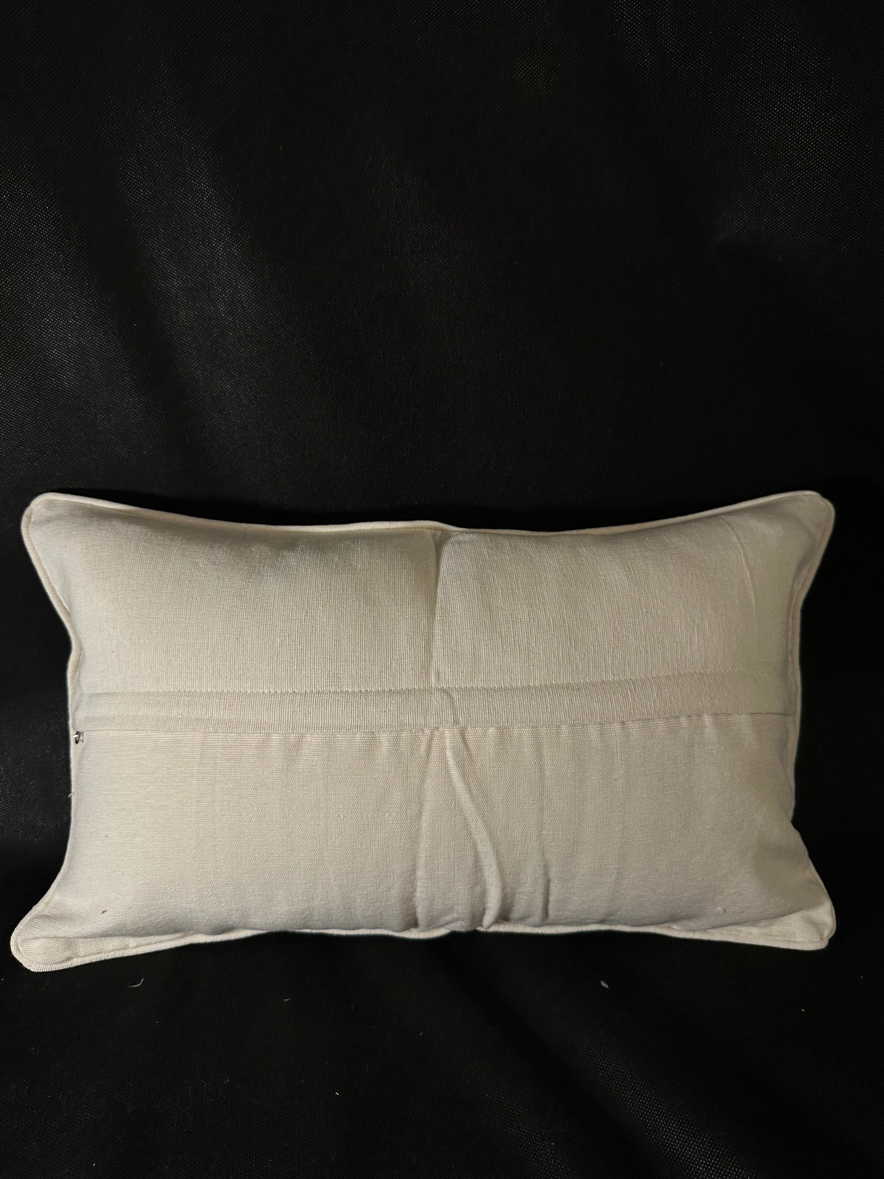 Taies de coussins bleues Palmier brodé