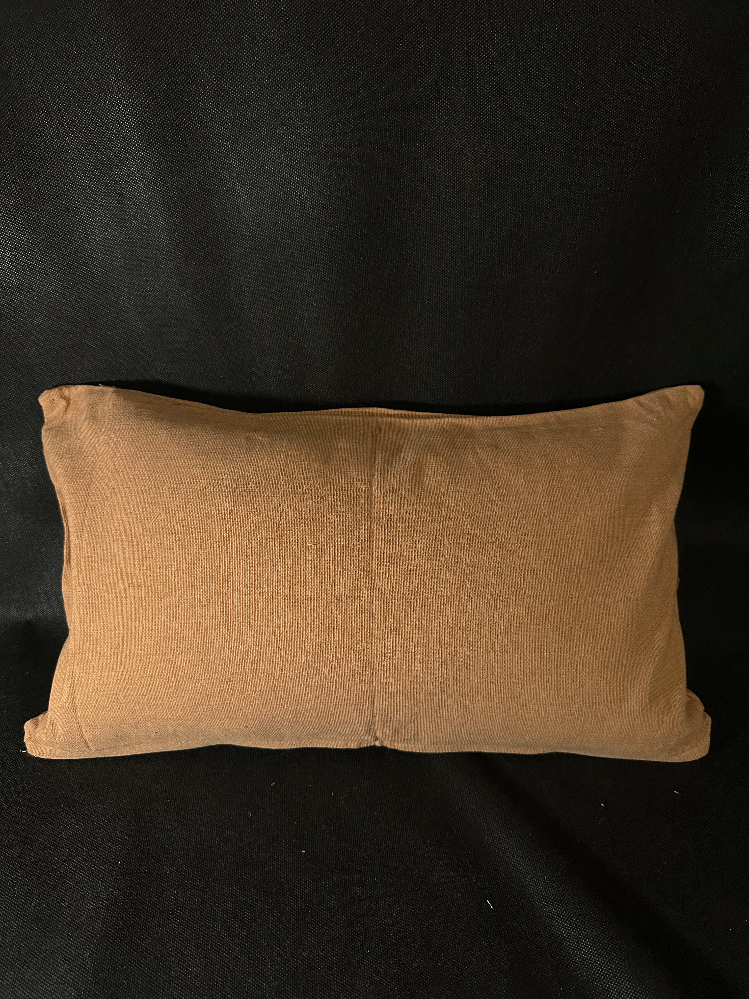 Taies de coussins terracotta Palmier brodé