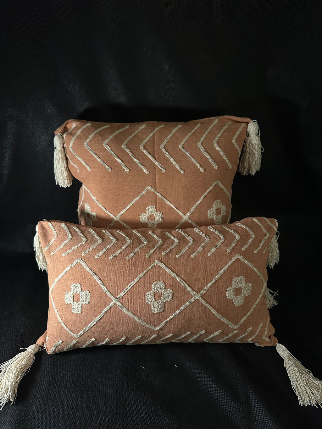 Taies de coussins terracotta design