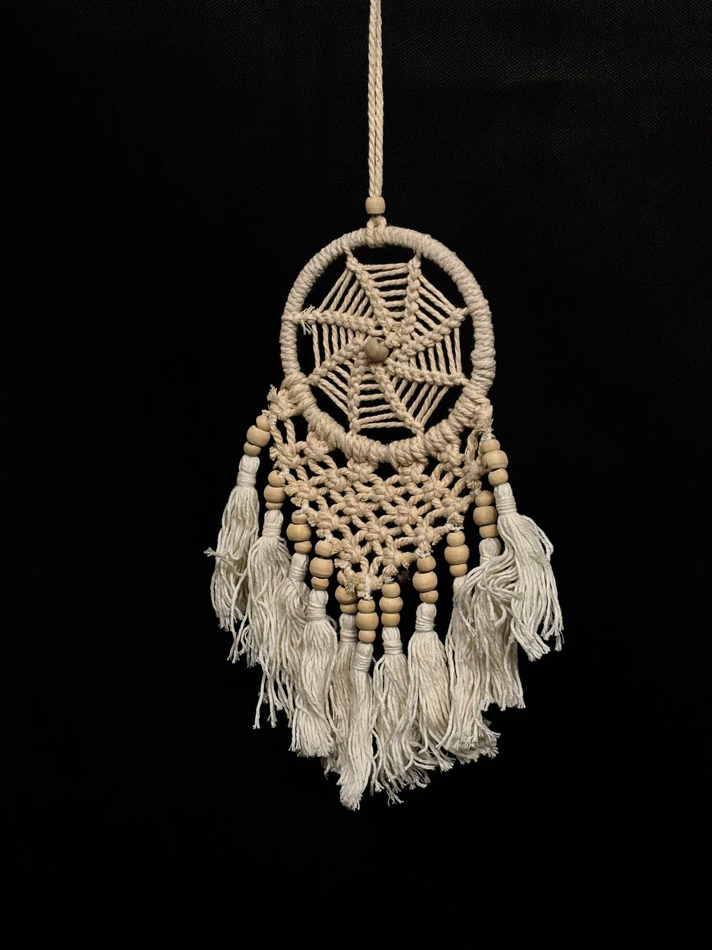 Petit Attrape-Rêves Bohème en Macramé et Bois