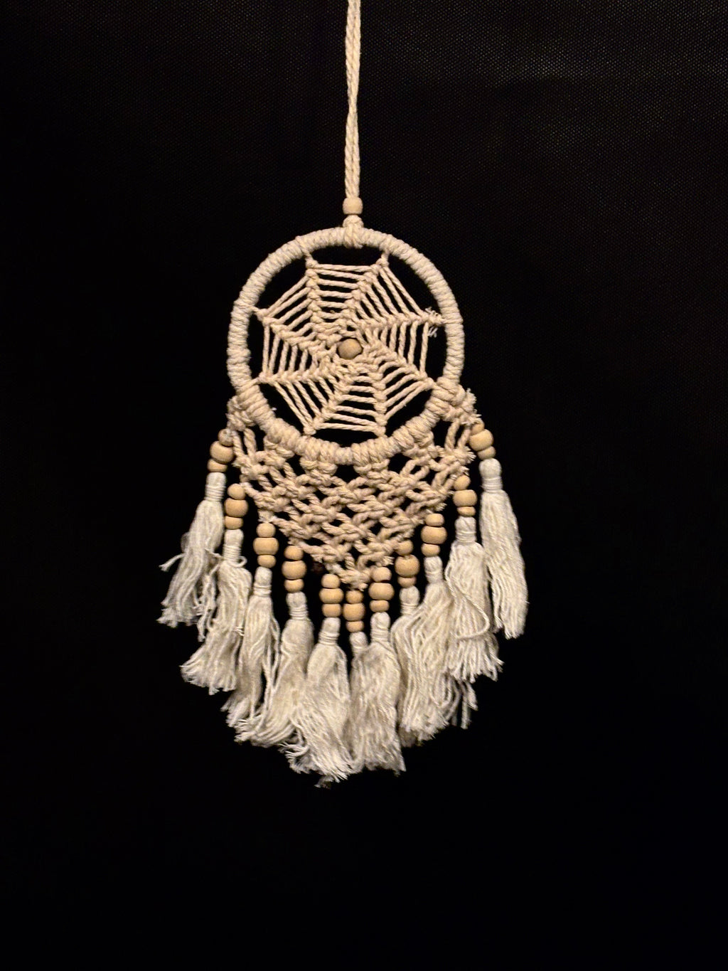 Petit Attrape-Rêves Bohème en Macramé et Bois