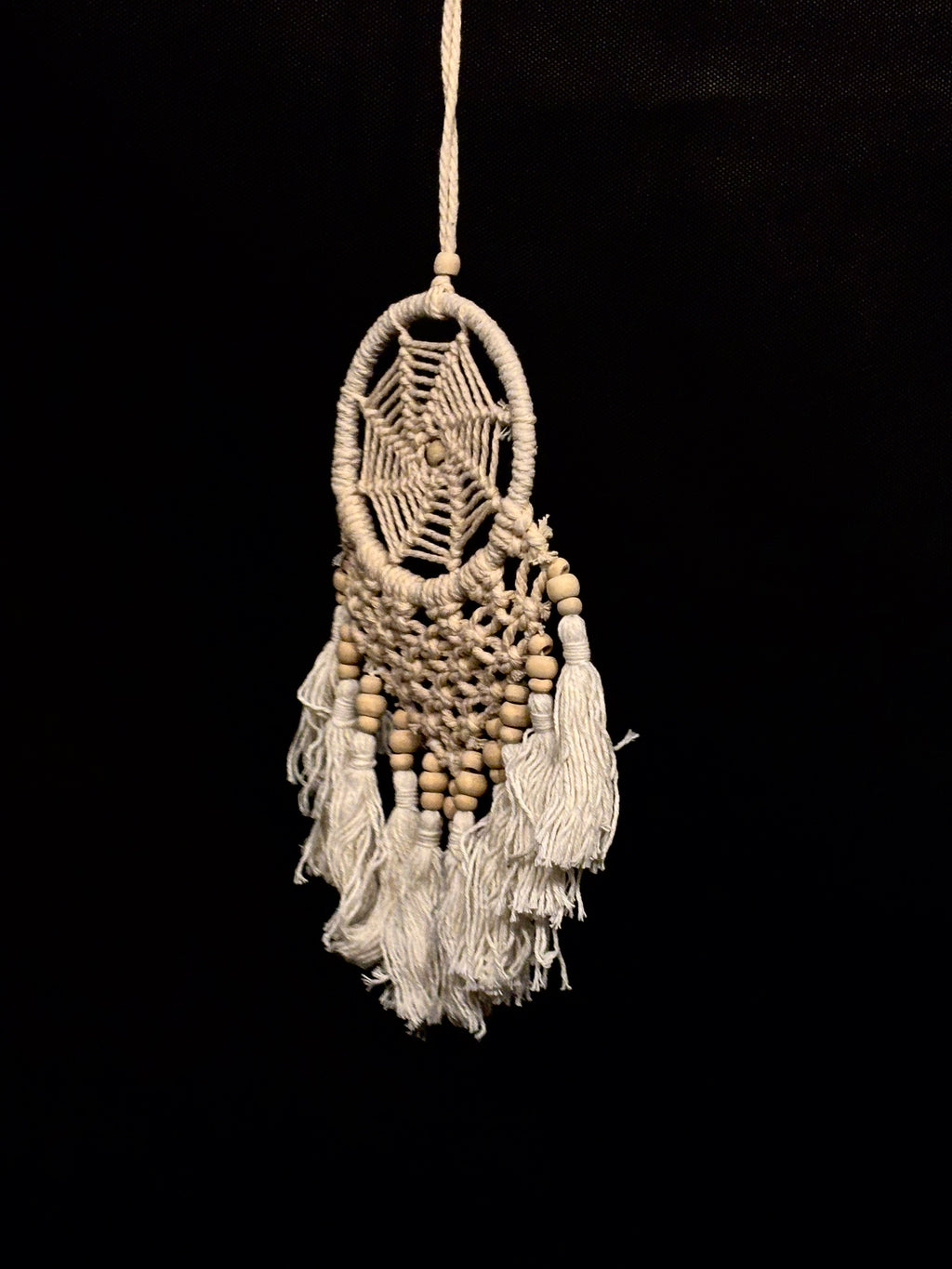 Petit Attrape-Rêves Bohème en Macramé et Bois