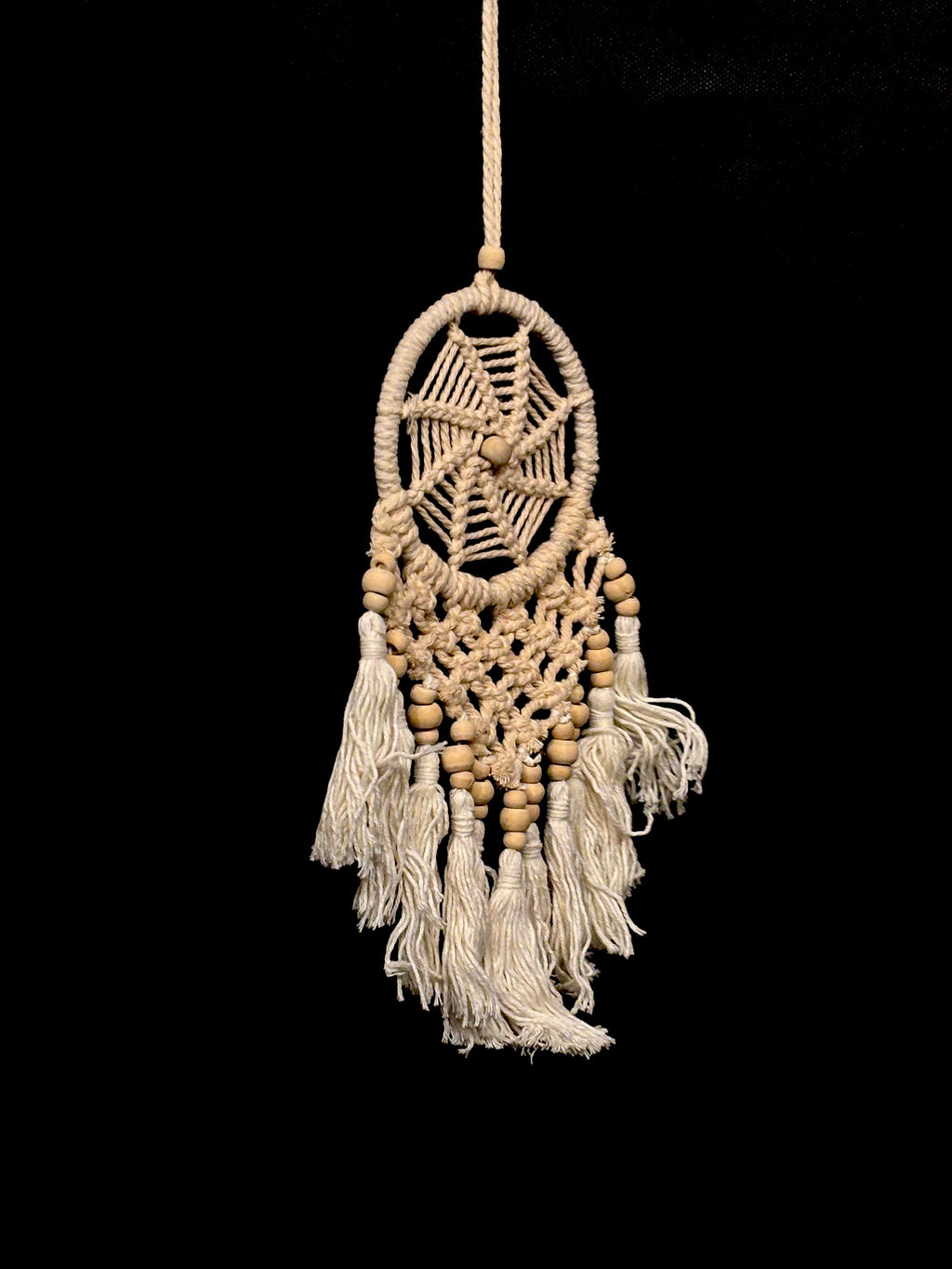 Petit Attrape-Rêves Bohème en Macramé et Bois