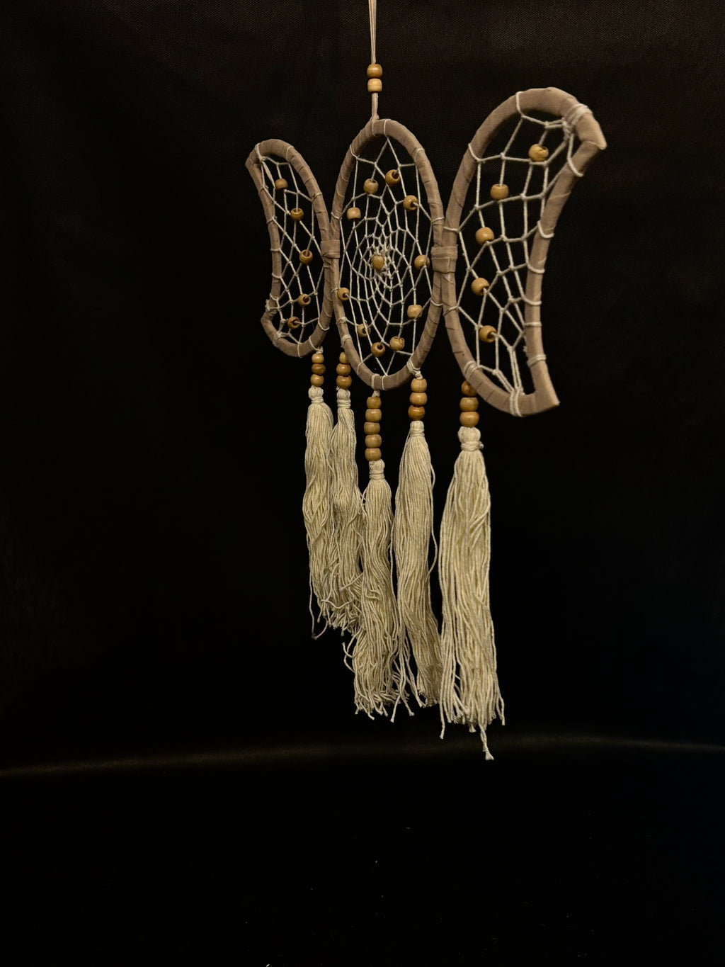 Attrape-Rêves Triple Lune en Macramé