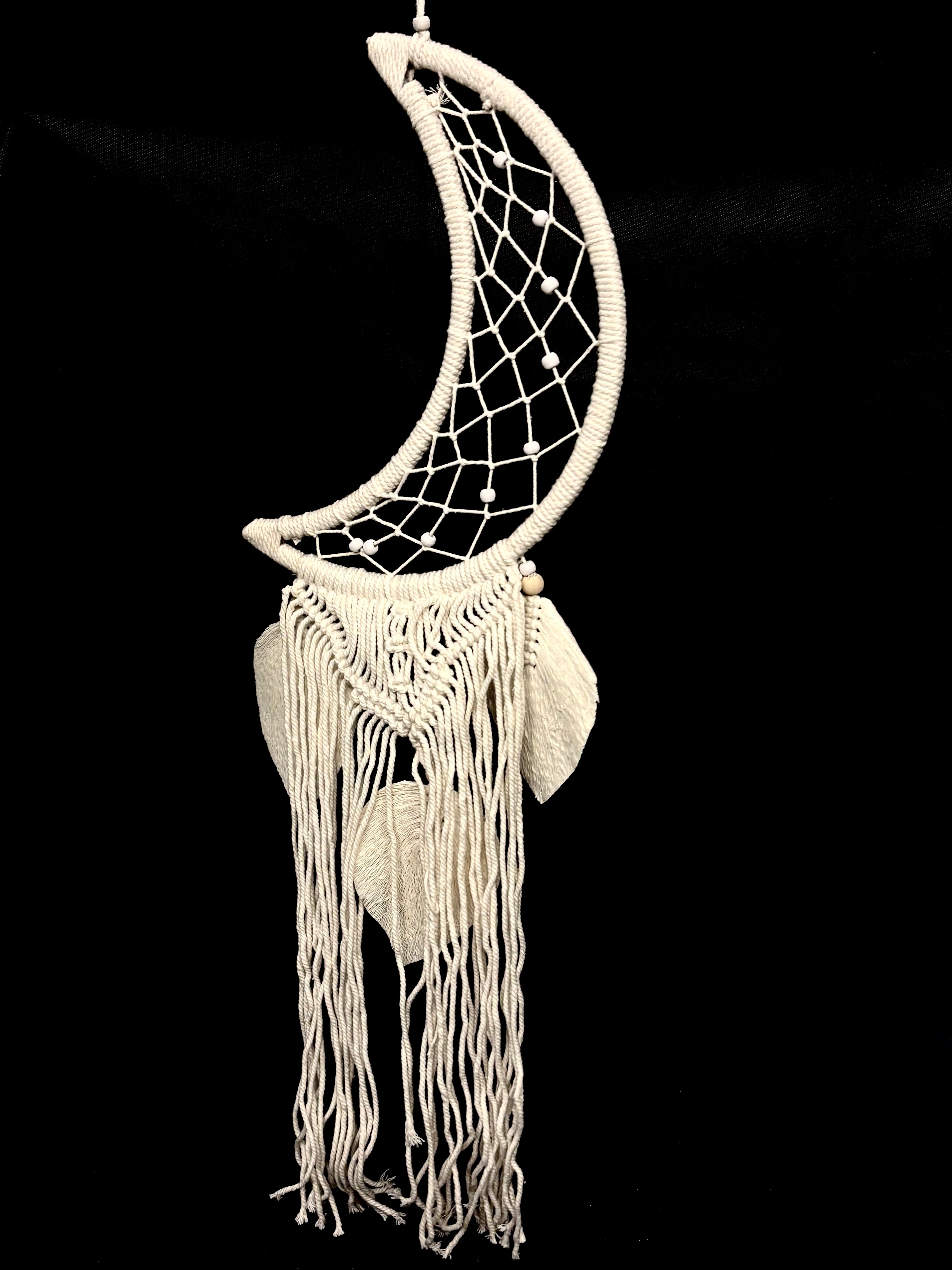 Attrape-Rêves Lune en Macramé