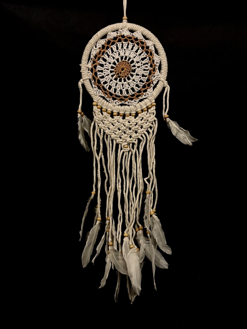 Attrape-Rêves Bohème en Macramé orange