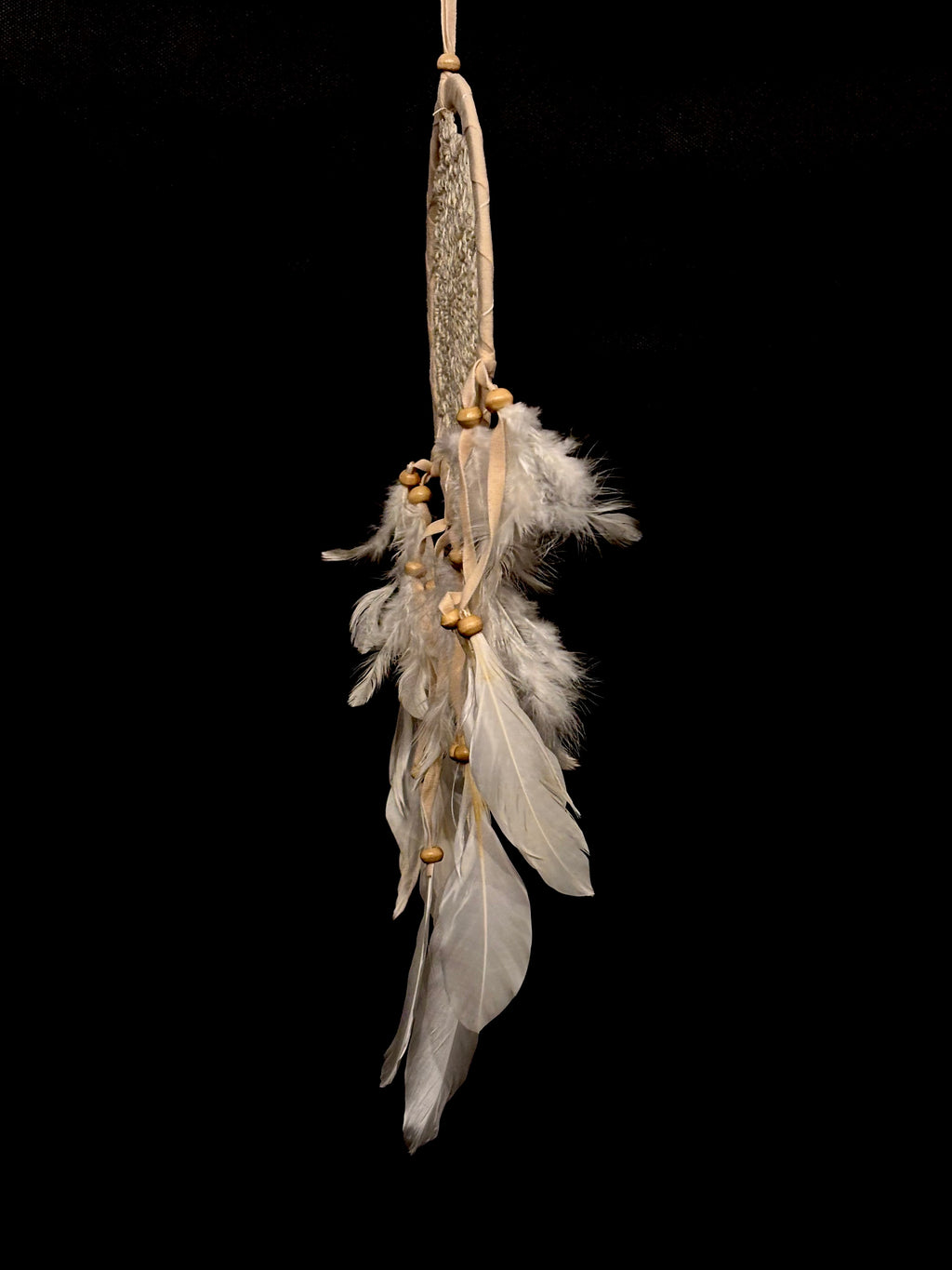 Petit Attrape-Rêves Bohème en Dentelle et Plumes Naturelles