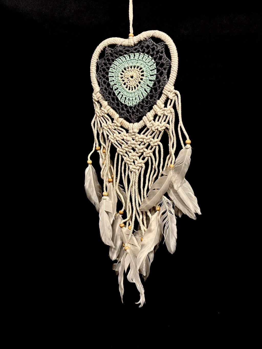 Attrape-Rêves Cœur en Macramé