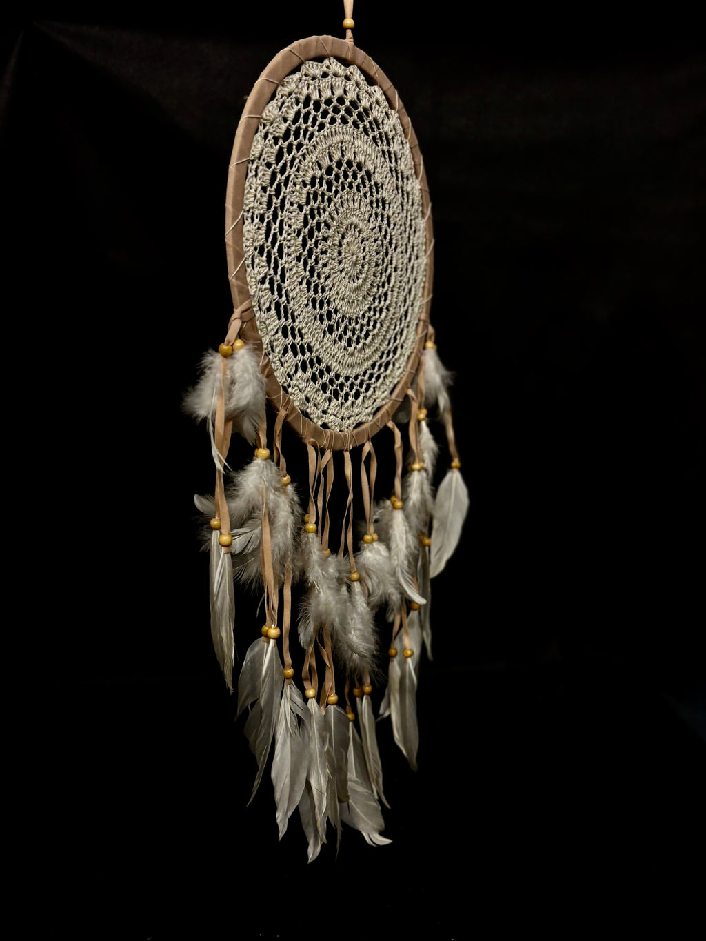 Attrape-Rêves Bohème XXL en Dentelle et Plumes Naturelles
