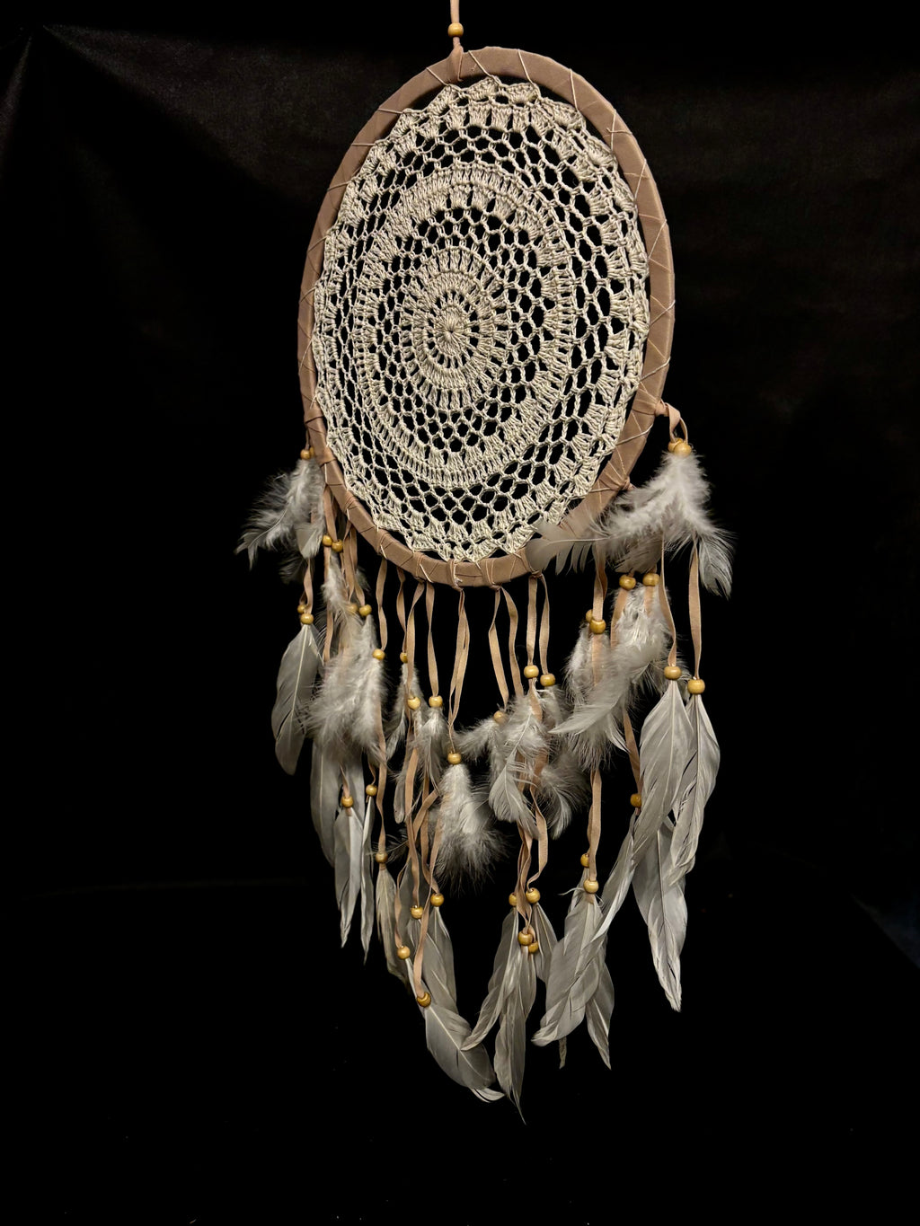Attrape-Rêves Bohème XXL en Dentelle et Plumes Naturelles