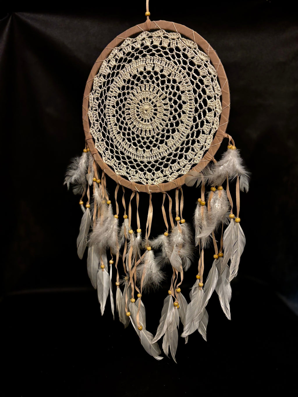 Attrape-Rêves Bohème XXL en Dentelle et Plumes Naturelles