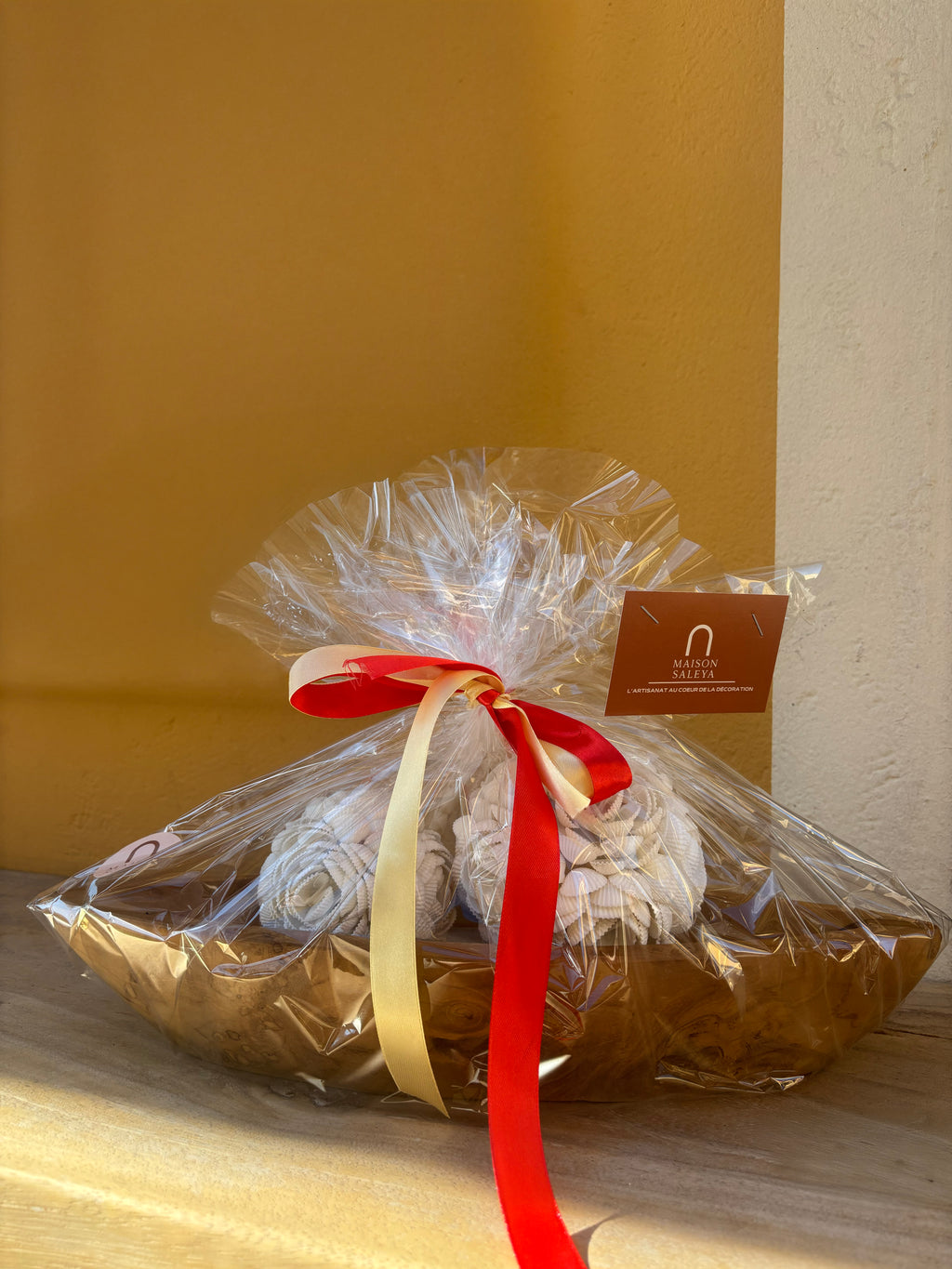 Coffret – Barque en Bois de Teck & Boules en Coquillages Artisanales