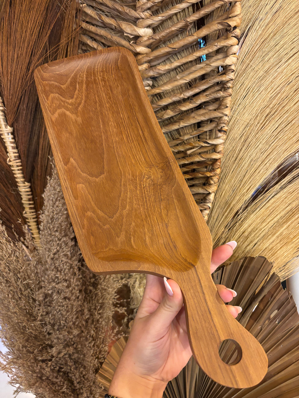 Coffret Planche en Bois de Teck & Couverts à Salade Artisanaux