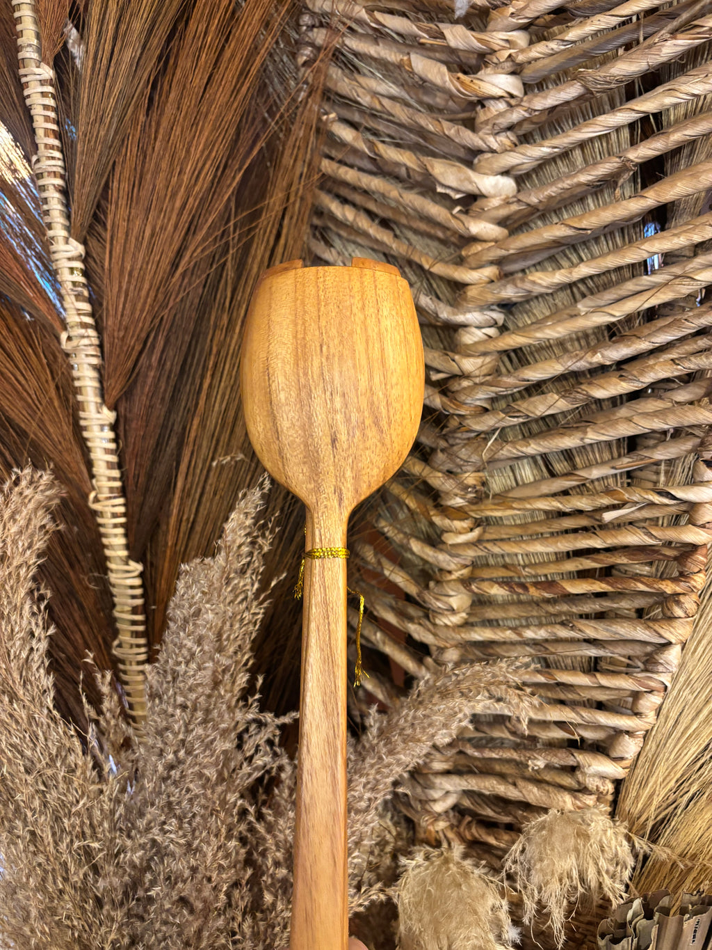 Coffret Planche en Bois de Teck & Couverts à Salade Artisanaux