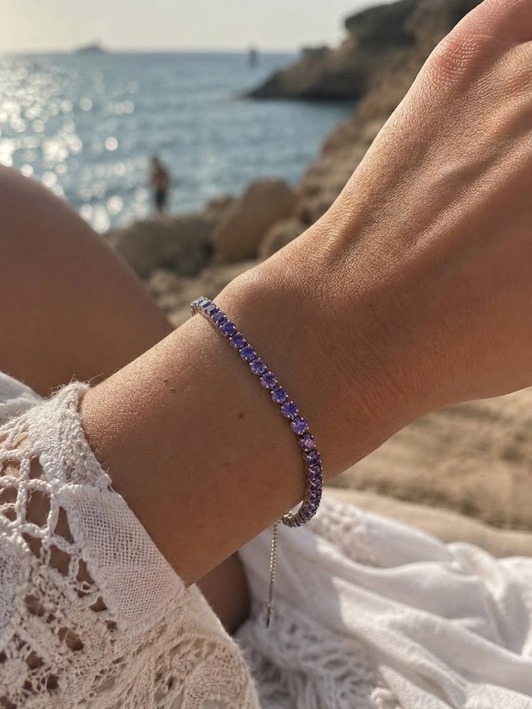 Bracelet pierres violettes