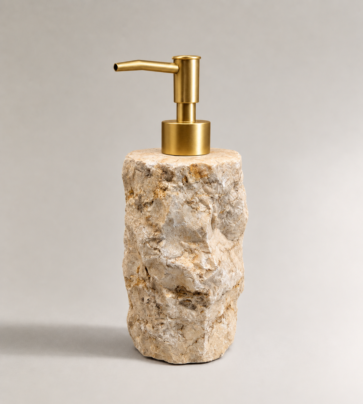 Push à savon en marbre grand blanc embout gold