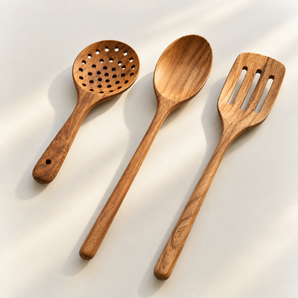 Lot de 3 spatules en bois de teck