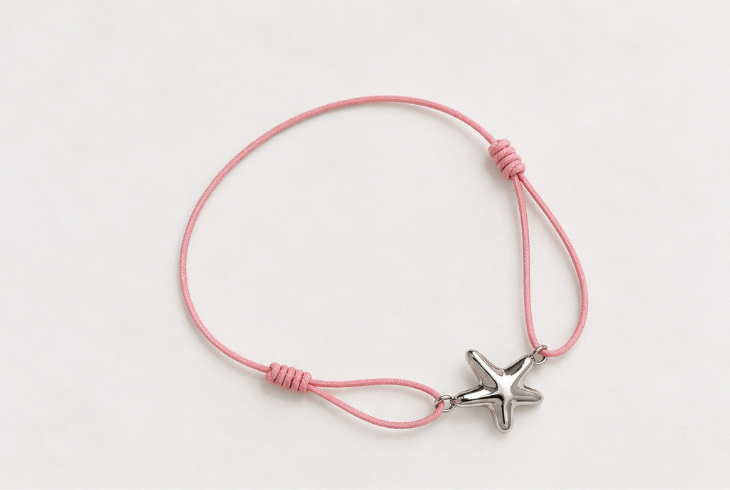 Bracelet Étoile de Mer Rose & Argenté