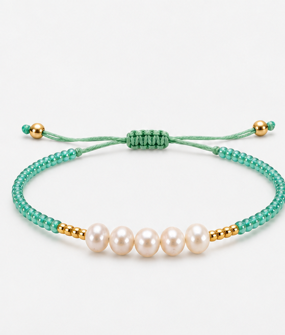 Bracelet Nacre Éclat – Vert turquoise