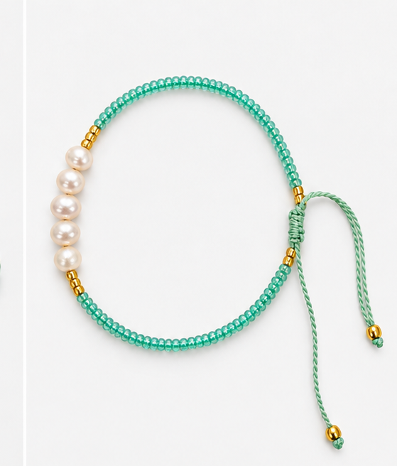 Bracelet Nacre Éclat – Vert turquoise