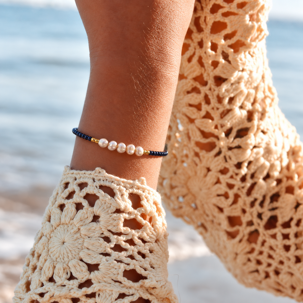 Bracelet Nacre Éclat – Noir gris