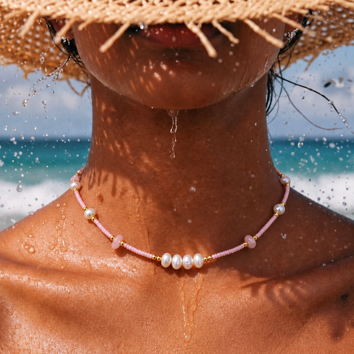 Collier Perles & Nacre – Rose