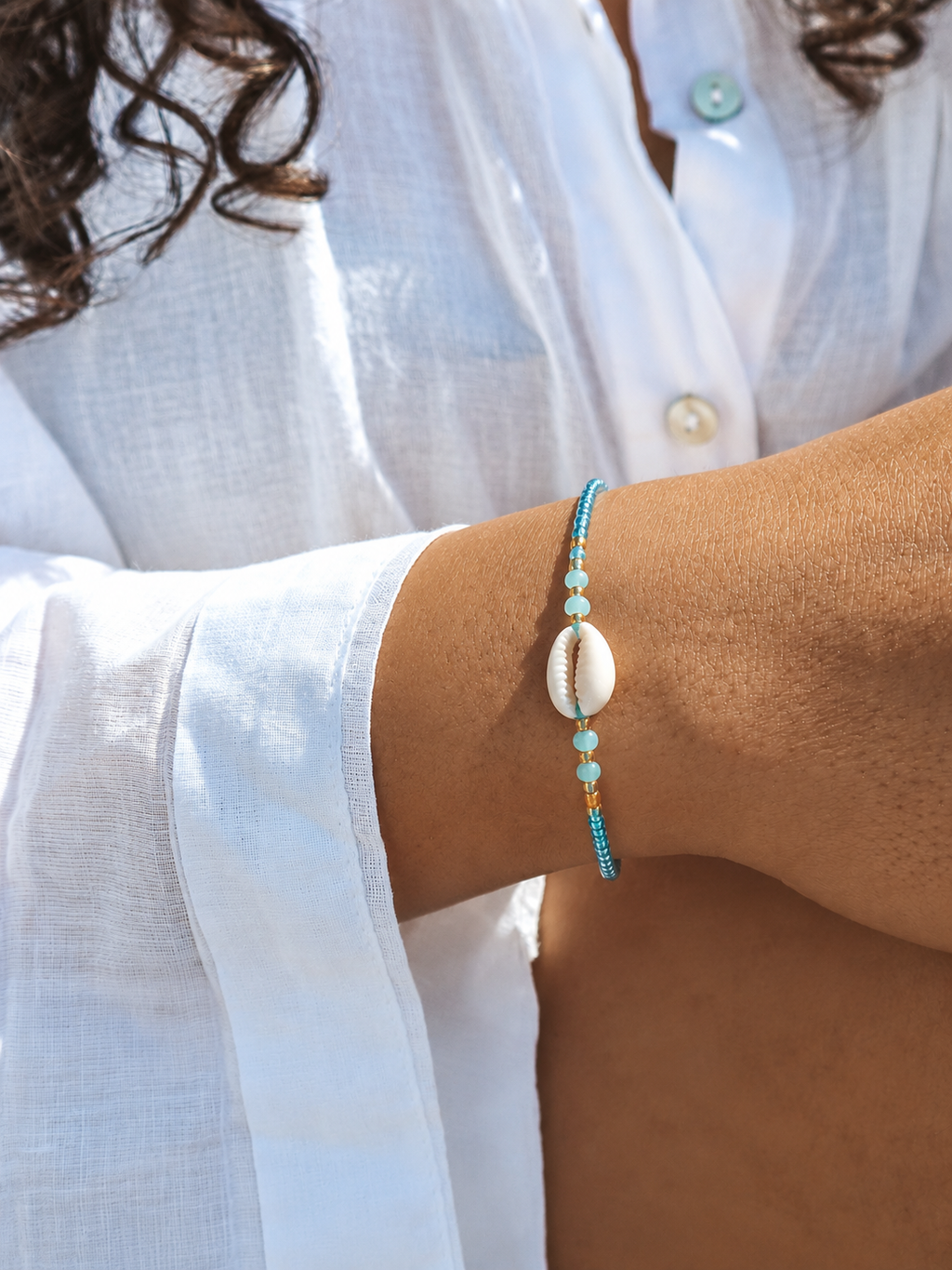 Bracelet coquillage turquoise