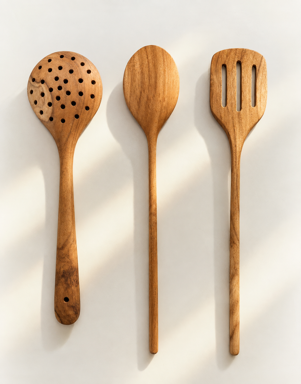 Lot de 3 spatules en bois de teck