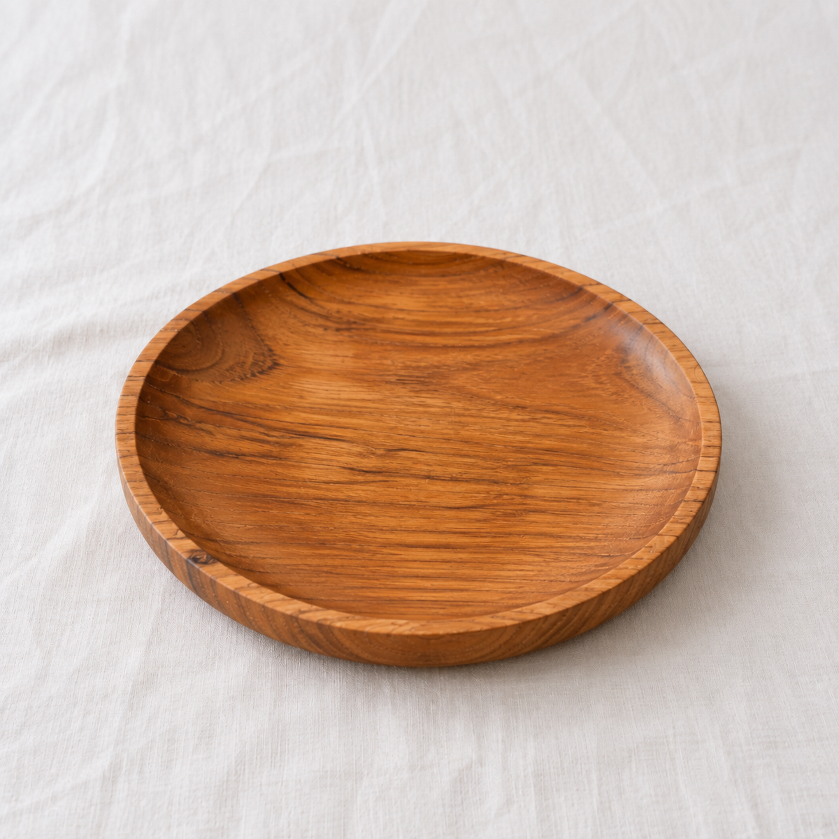 Assiette ronde en bois de teck – Ø 16 cm