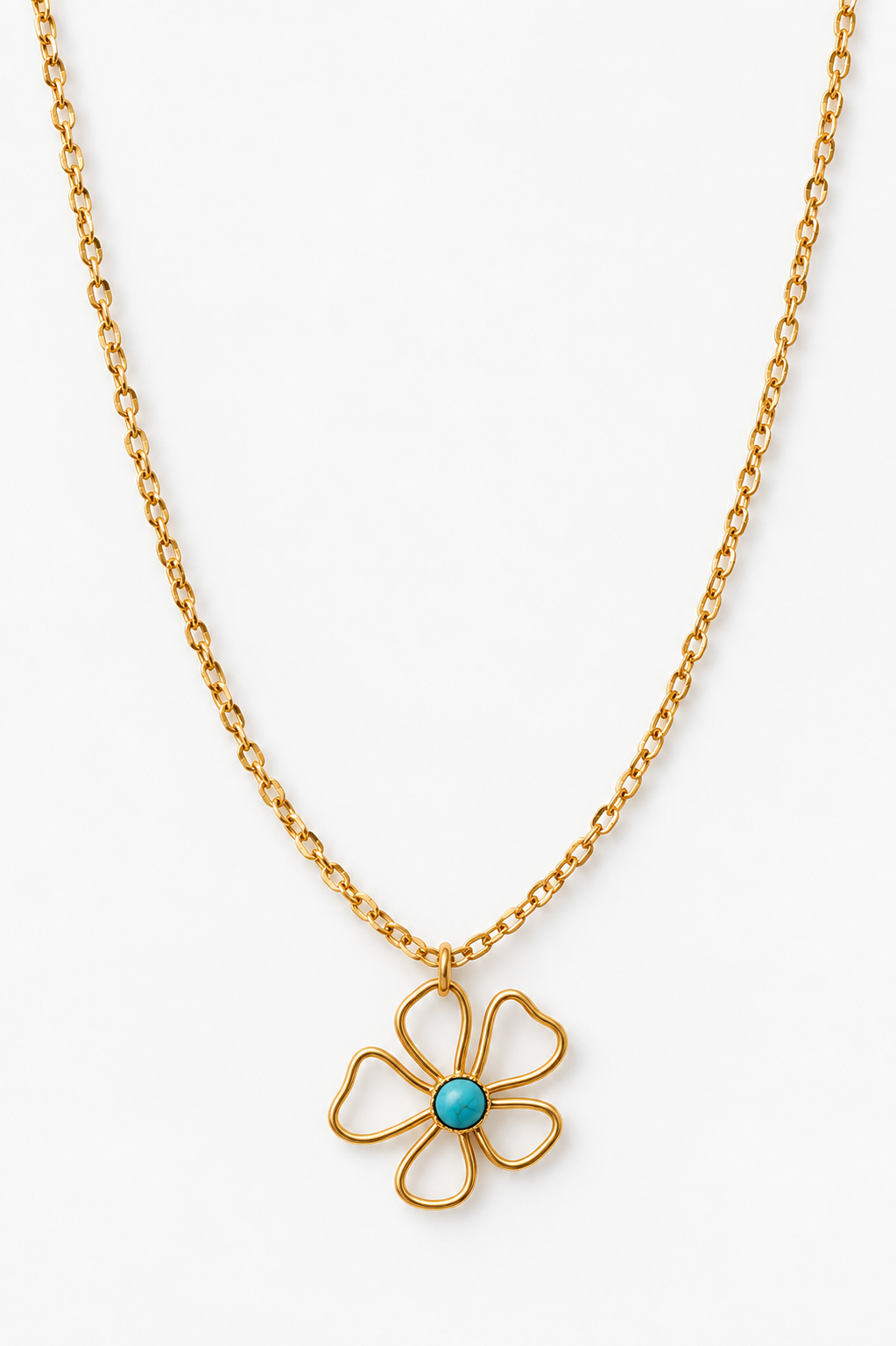 Collier fleur – Turquoise