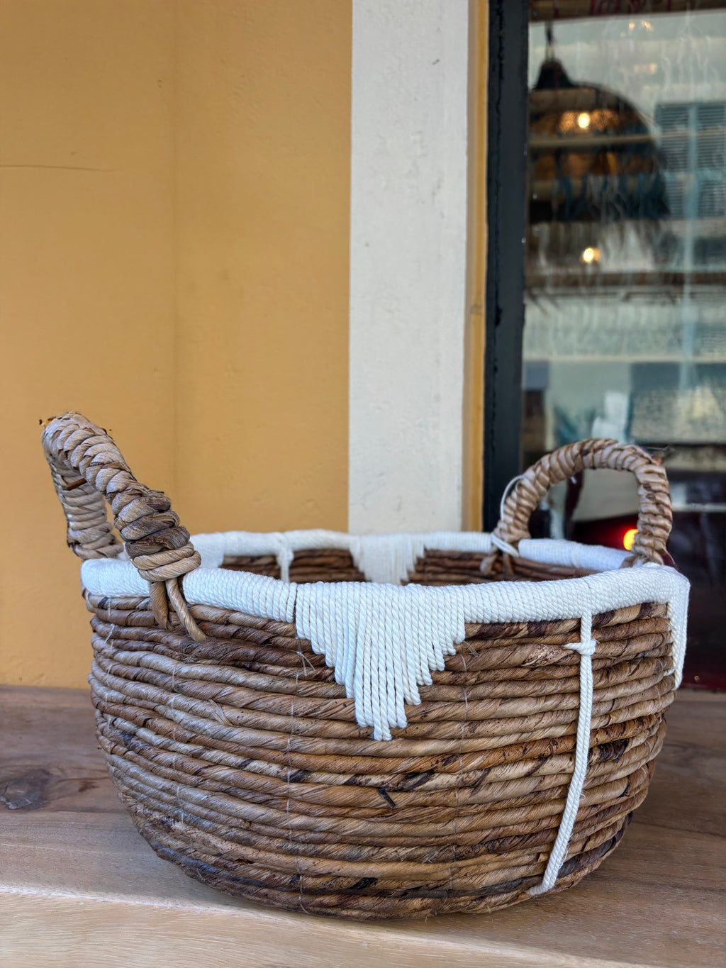 Lot de 3 Paniers tressés macramé naturels