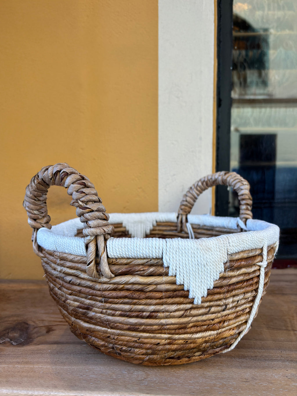 Lot de 3 Paniers tressés macramé naturels