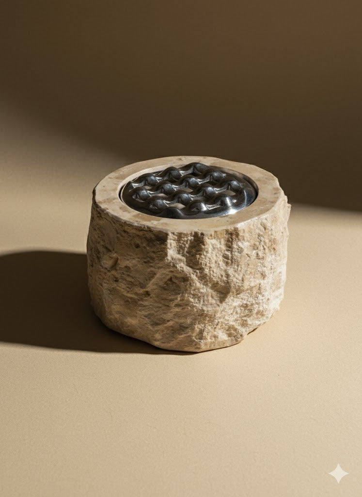 Cendrier marbre brut blanc